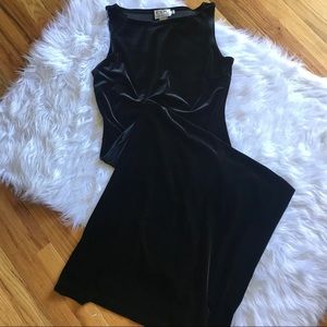 VINTAGE 90S VELVET FITTED MAXI DRESS